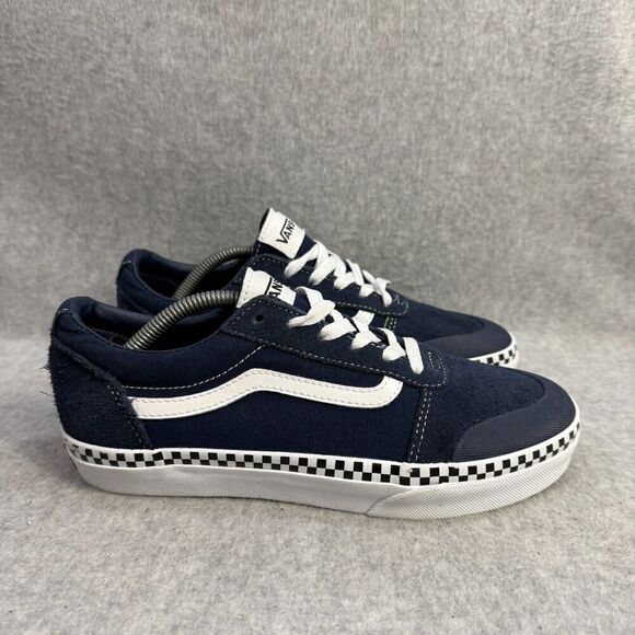 Vans Shoes Womens Size 6.5 Navy Blue & White Low Top Classic Skateboard Sneakers - Picture 4 of 9